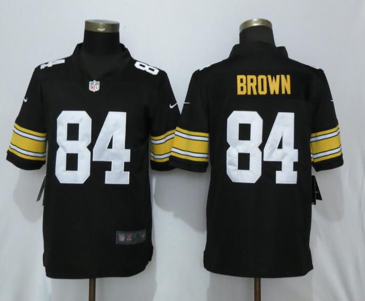 Men Pittsburgh Steelers #84 Brown Nike Black Alternate Game NFL Jerseys